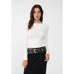 Stradivarius Long Sleeve T-shirt - White