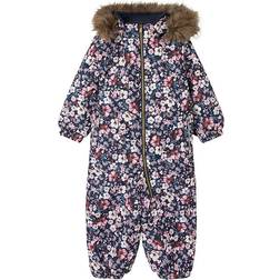 Name It Vinteroverall Noos NmfSnow10 Dark Sapphire/Flower år 104 Vinteroverall