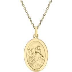 C. W. Sellors Large Oval Saint Christopher Necklace - Gold