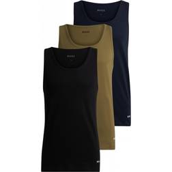 HUGO BOSS Classic Tank Top 3-pack - Black/Green/Blue