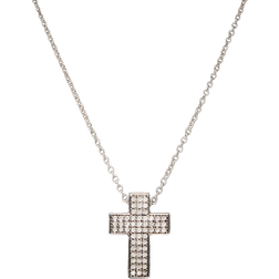 Chiara Ferragni Square Pendant Necklace - Silver/Transparent