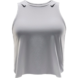 NIKE Aeroswift Women's Dri Fit Adv Cropped Running Tank Top - White/Black