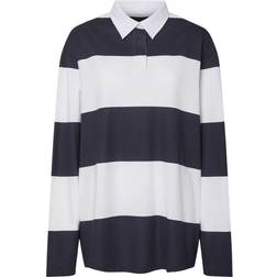 Pieces Frida Long Sleeved Polo Shirt - Maritime Blue