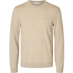 Selected Merino Knit Crew Neck - Beige