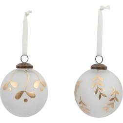 Gallery Direct Mistel Baubles White/Gold Christmas Tree Ornament 10cm 4pcs