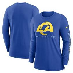 Nike Los Angeles Rams Royal Prime Split Long Sleeve T-Shirt Women's