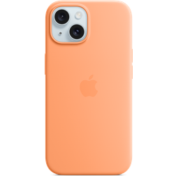 Apple Silicone Case with MagSafe for iPhone 15 Orange Sorbet