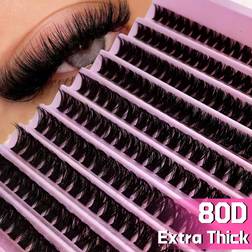Shein 10 Reihen 200 Stück einzelne Wimpernbüschel 80D D Curl 8-16mm DIY Wimpernbüschel extra dick&flauschig&natürlich aussehend, wiederverwendbares individuelles Wimpernverlängerungs-Set zum Selbstgebrauch Zuhause oder unterwegs für Alltag&Hochzeit&Date&Party&Reise&Frühlingstag