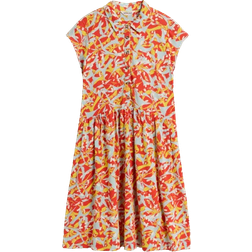 White Stuff Everly Printed Jersey Shirt Dress - Orange Print