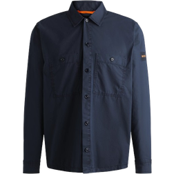 HUGO BOSS Locky 2 Oversized Fit Overshirt - Dark Blue