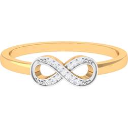 Rosec Jewels April Birthstone Pave Set Infinity Ring 14K - Gold/Diamonds