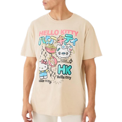 boohooMAN Loose Fit Hello Kitty License T-shirt - Beige