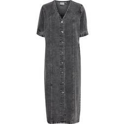 Ichi Alexo Dress - Washed Grey