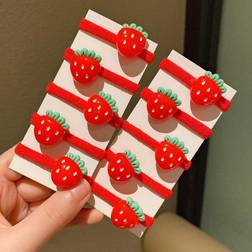 Shein pcs Red Strawberry Hair Scrunchies DamageFree High Elasticity Versatile
