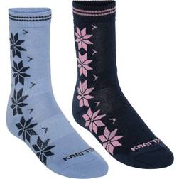 Kari Traa Women's Vinst Wool Sock 2-pack Navy Blue