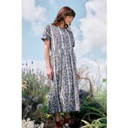 Seasalt Cornwall Brouse Organic Cotton Dress GOTS Etched Bloom Chalk