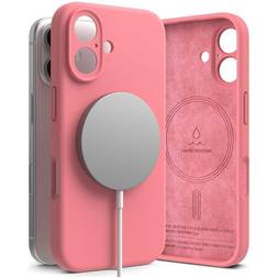 Ringke Ringke iPhone 16 Mobilskal Magsafe Silikon Magnetic Rosa TheMobileStore MagSafe-Tillbehör