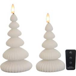 Cozzy Grooved White LED-ljus 15cm 2st