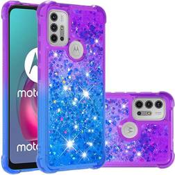 Skalo Quicksand Glitter Hearts TPU Case for Motorola Moto G20/G30