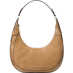 Michael Kors Preston Small Suede Crescent Shoulder Bag - Camel