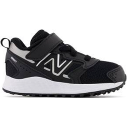 New Balance Little Kid's Fresh Foam 650 Bungee Lace with Top Strap - Black with Metallic Silver & White