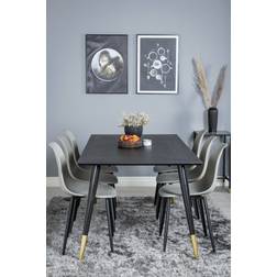 Venture Home Dipp Black/Gold/Grey Bordsgrupp 90x180cm 7st