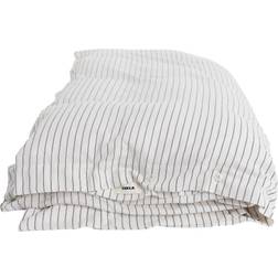 Tekla Cotton Sateen Påslakan Svart, Vit (220x220cm)