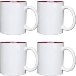 Shatchi Plain Sublimation Tea Cup, Mug, Coffee Cup 32.5cl 4pcs
