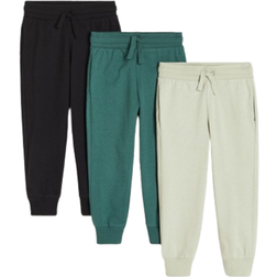 H&M Kid's Joggers Pant 3-pack - Light Green/Dark Green/Black