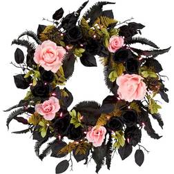 National Tree Company Artificial Cute and Creep Halloween Wreath Black/Multicolour Decoration 5.5"