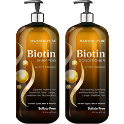 Majestic Pure Biotin Shampoo & Conditioner Set w/ DHT Blocker Complex