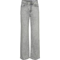 Vero Moda Tessa High Rise Wide Fit Jeans - Grey/Medium Grey Denim