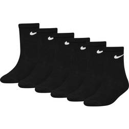 Nike Kid's Young Athletes Crew Socks 6-pack - Black (RN0030-023-023)