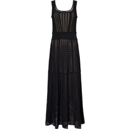 ME+EM Fine Pointelle Knit Maxi Dress - Black