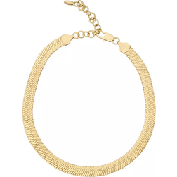 Ettika Snake Smooth Herringbone Chain Necklace - Gold