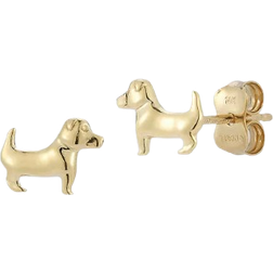 Moon & Meadow Dog Stud Earrings - Gold