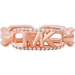 Michael Kors Pavé Empire Logo Ring - Rose Gold/Transparent