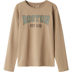 Name It Vux Boston Langrmet Bluse - Weathered Teak (13224969)