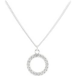 Aqua Dulce Darling Circle Necklace - Silver/Transparent