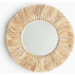 H&M Straw Frame Light Beige Wall Mirror 39cm