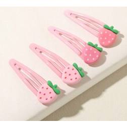 Shein 4 pcs Sweet Pink Strawberry Y2K Hair Clips