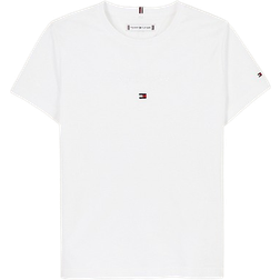 Tommy Hilfiger Girl's Metallic Logo Crew Neck T-shirt - White (KG0KG08178YBS)