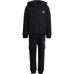 adidas Kid's 1/2 Zip Hoodie Cargo Set - Black