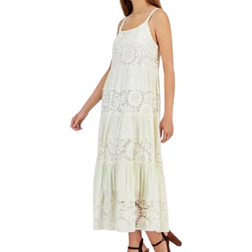 Robbie Bee Women's Lace-Trim Maxi Dress - Cream