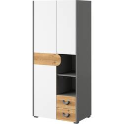 Mobelmarmex CARINI 01 Light Graphite/Nash/Oak/Brilliant White Kleiderschrank 80x189.5cm