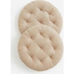 H&M 2er-Pack Runde D38 Sitzkissen Beige (38x38cm)