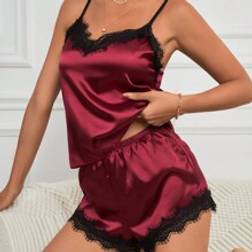 Shein Lace Panel Pajama Set