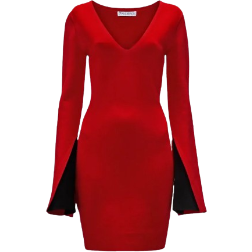 Jwanderson Contrast Cuff Fitted Dress - Red