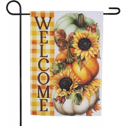 Northlight Pumpkins and Sunflowers Welcome Fall Harvest Outdoor Garden Flag 12.5x18"