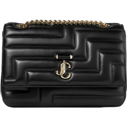 Jimmy Choo Avenue Soft Shoulder Bag - Black/Light Gold